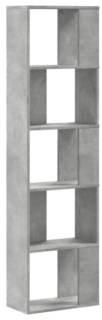 Βιβλιοθήκη 5 Επιπέδων Γκρι Σκυροδέματος 45 x 23,5 x 162,5 εκ. - Γκρι
