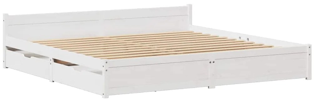 vidaXL Σκελετός Κρεβ. Χωρίς Στρώμα Λευκό 160x200 εκ Μασίφ Πεύκο