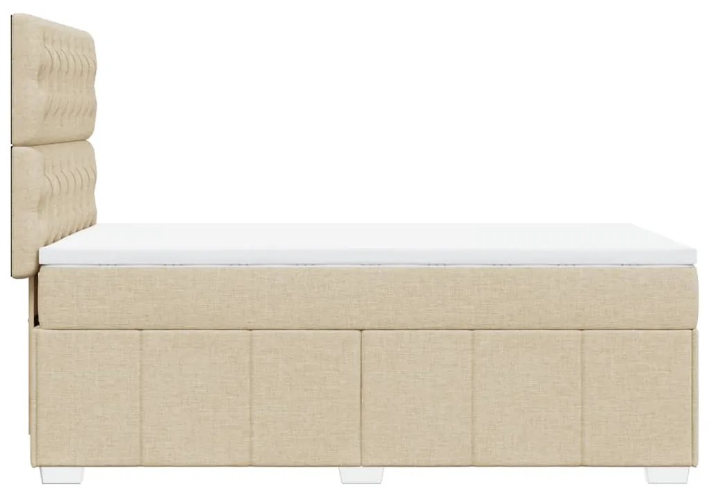 Κρεβάτι Boxspring με Στρώμα Κρεμ 80 x 200 εκ. Υφασμάτινο - Κρεμ