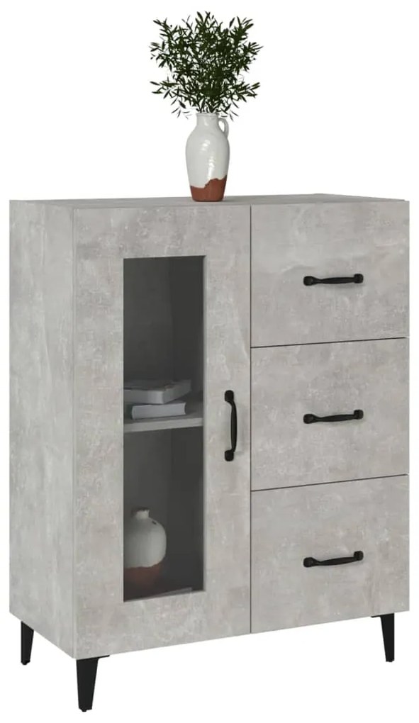 vidaXL Ντουλάπι Γκρι Σκυροδέματος 69,5x34x90 εκ. Επεξεργασμένο Ξύλο