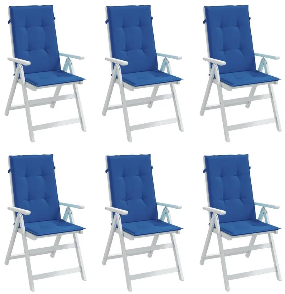 Μαξιλάρια Καρέκλας Κήπου με Πλάτη 6 τεμ. Μπλε ρουά 120x50x3 εκ. - Μπλε