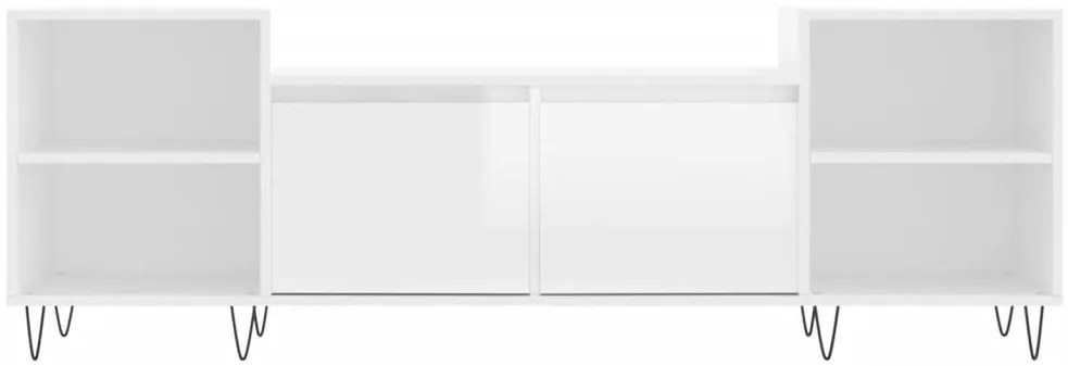 vidaXL Έπιπλο Τηλεόρασης Γυαλ. Λευκό 160x35x55 εκ. Επεξεργασμένο Ξύλο