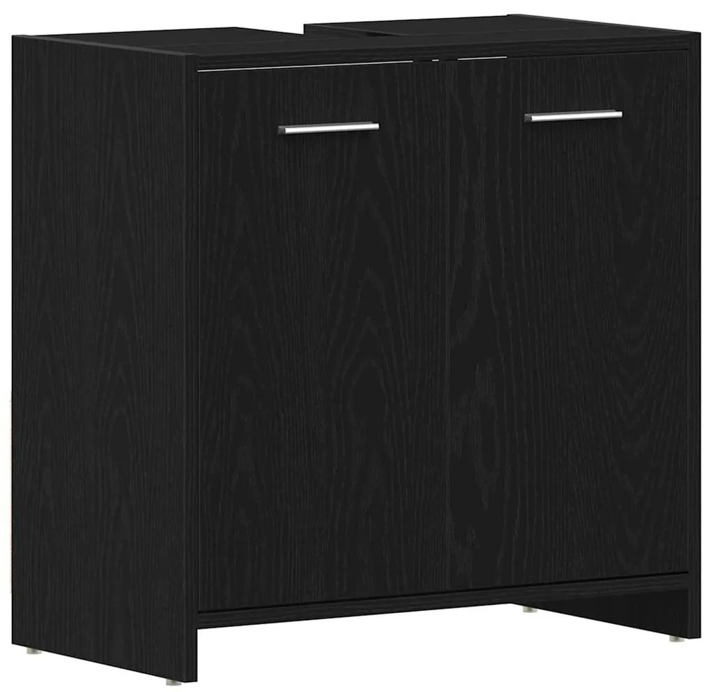 vidaXL Σειρά Επίπλων Μπάνιου 4 pcs Μαύρη Οξυά 30 x 30 x 183.5 εκ.
