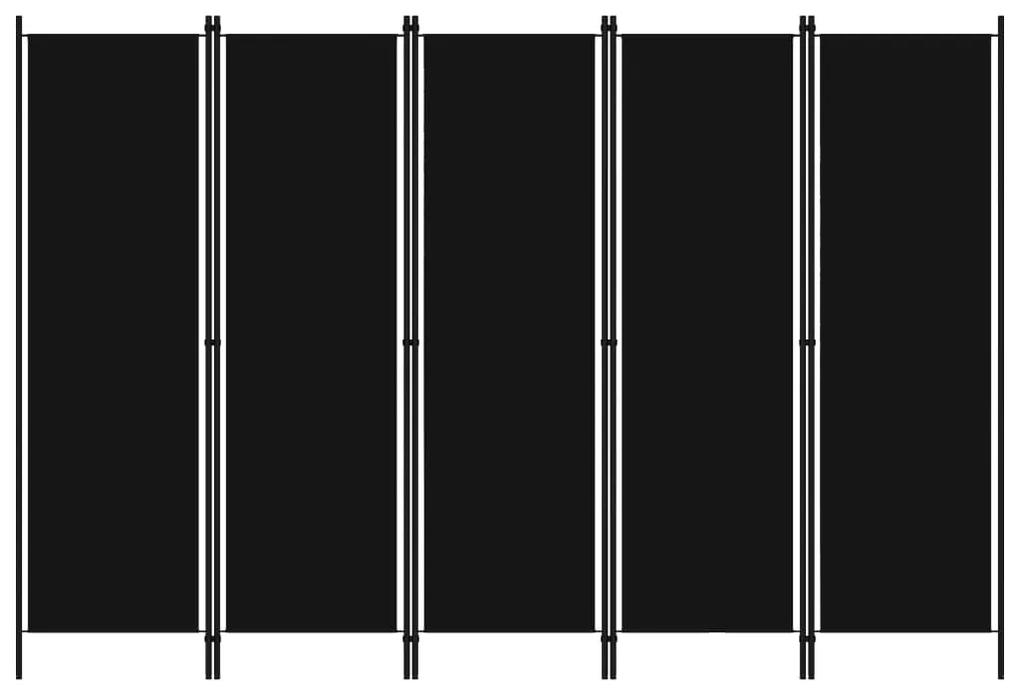 vidaXL Διαχωριστικό Δωματίου με 5 Πάνελ Μαύρο 250 x 180 εκ.