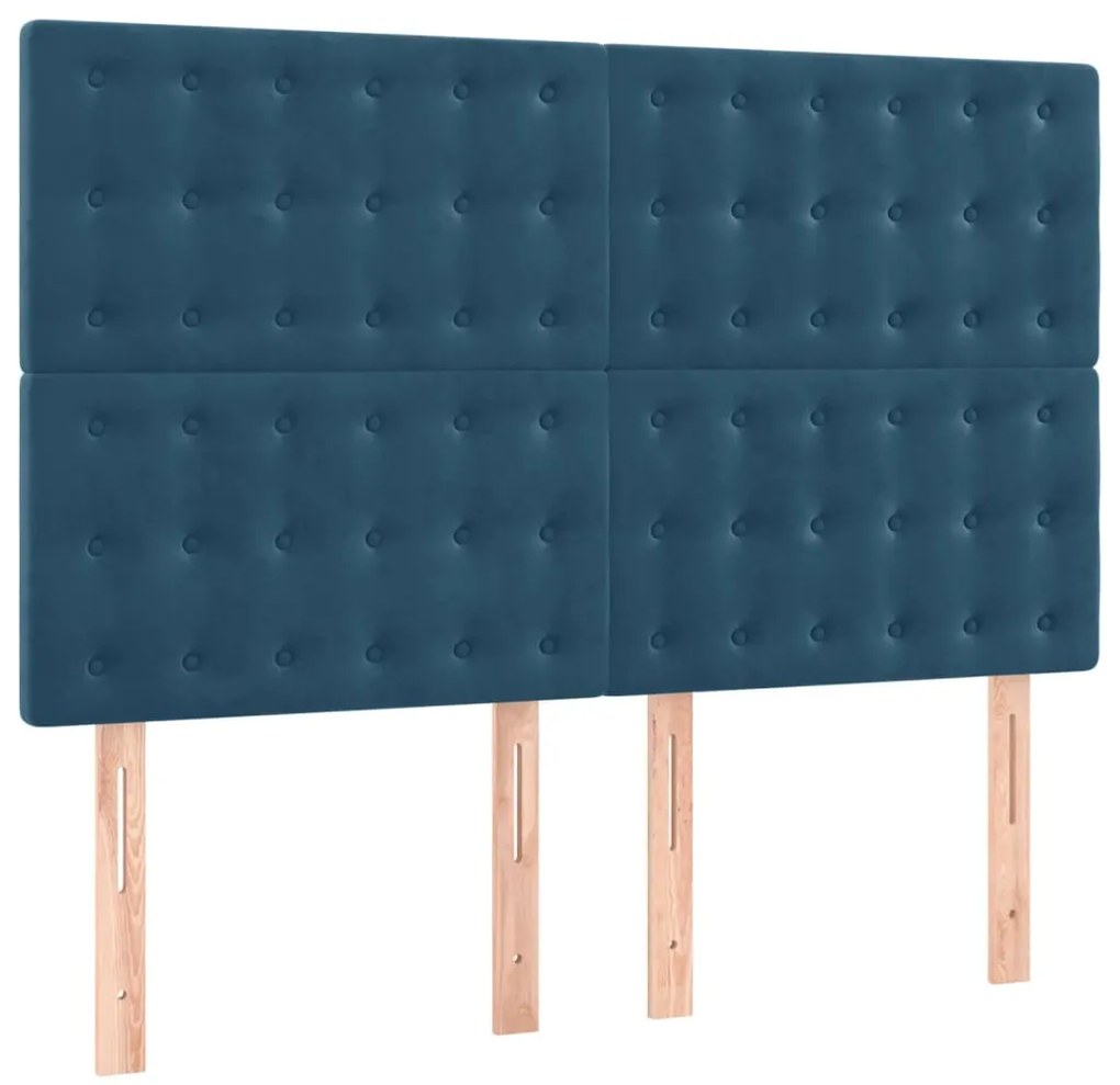 vidaXL Κεφαλάρι Σκούρο Μπλε Βελούδινο 144x5x118/128 εκ.