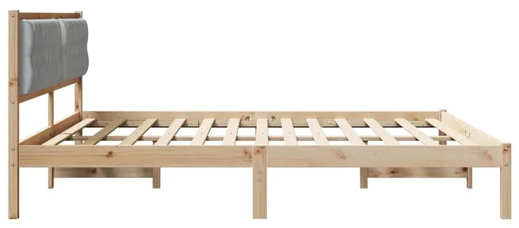 vidaXL Σκελετός Κρεβατιού με κεφαλάρι Ανοιχτό γκρι 200 x 200 cm