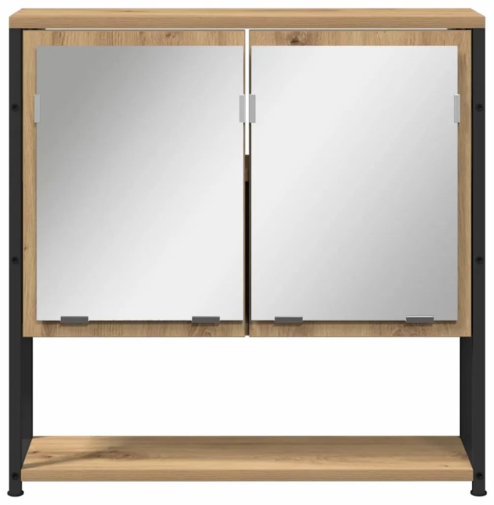 vidaXL Ντουλάπι μπάνιου με καθρέφτη artisan δρυς 60 x 16 x 60 εκ