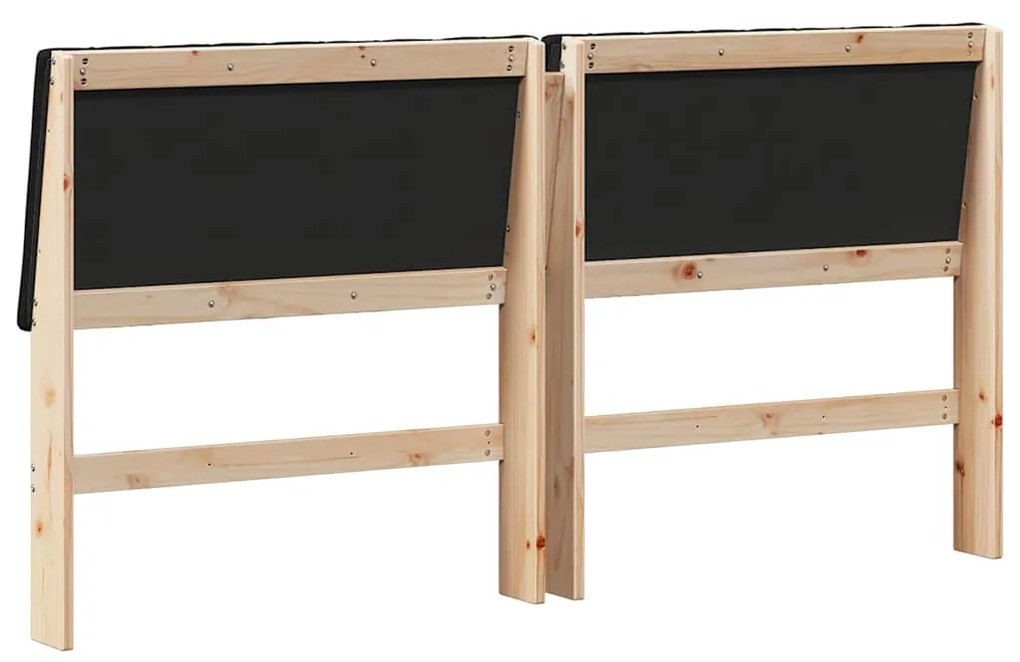 vidaXL Ταπετσαρισμένο κεφαλάρι Μαύρο 200 cm Στερεά ξυλεία πεύκου