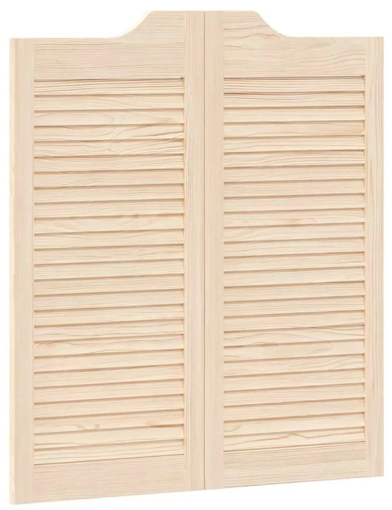 SWING DOORS LOUVRED DESIGN 1-PAIR 90X80 CM ΑΠΟ ΜΑΣΙΦ ΞΥΛΟ ΠΕΥΚΟ 4107126