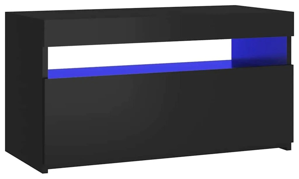 vidaXL Έπιπλο Τηλεόρασης με LED Μαύρο 75 x 35 x 40 εκ.