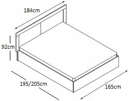 Σετ Κρεβατοκάμαρας ξύλινο SAMBA 160x200 DIOMMI 40-021