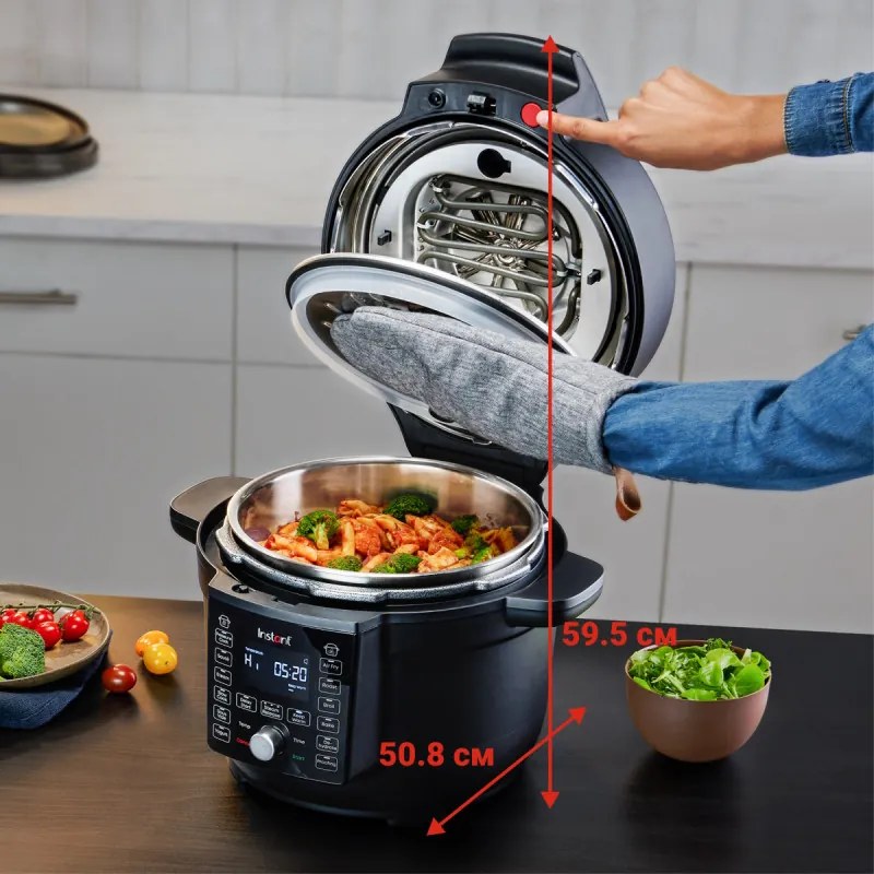 Instant Pot Duo Crisp Ultimate καπάκι 140005901, 1500W, 6.2L, 11 προγράμματα, Ultimate καπάκι καλαθιού, EvenCrisp, Μαύρο