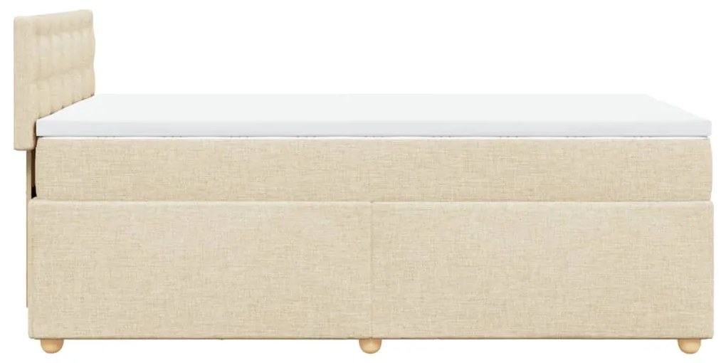 vidaXL Κρεβάτι Boxspring με Στρώμα Κρεμ 90x190 εκ.Υφασμάτινο