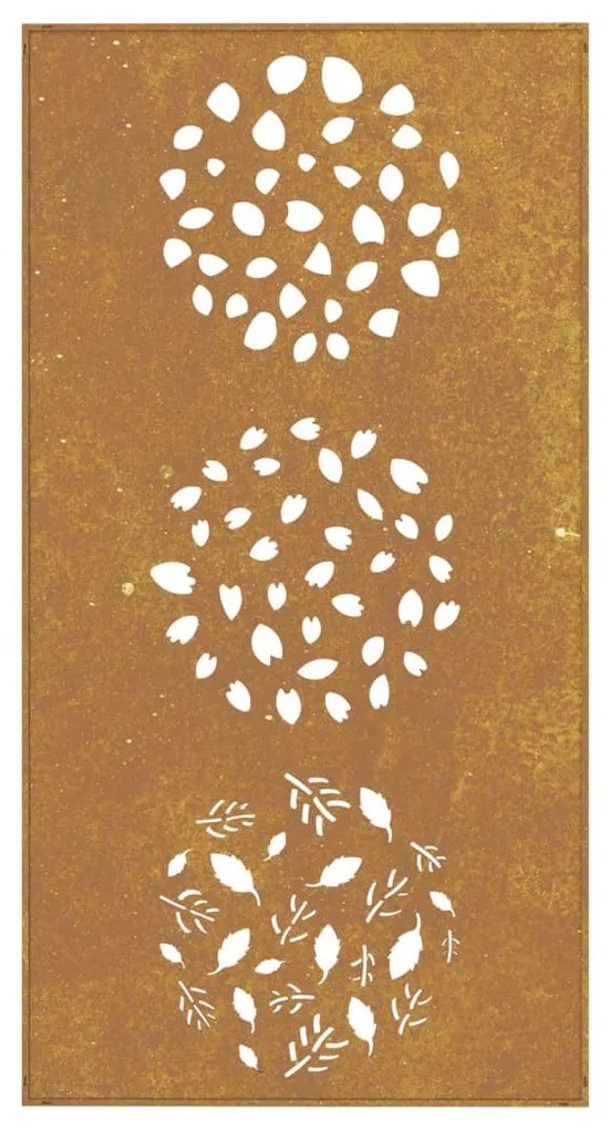 vidaXL Διακοσμητικό Κήπου Επιτοίχιο Σχ. Φύλλων 105x55 εκ Ατσάλι Corten