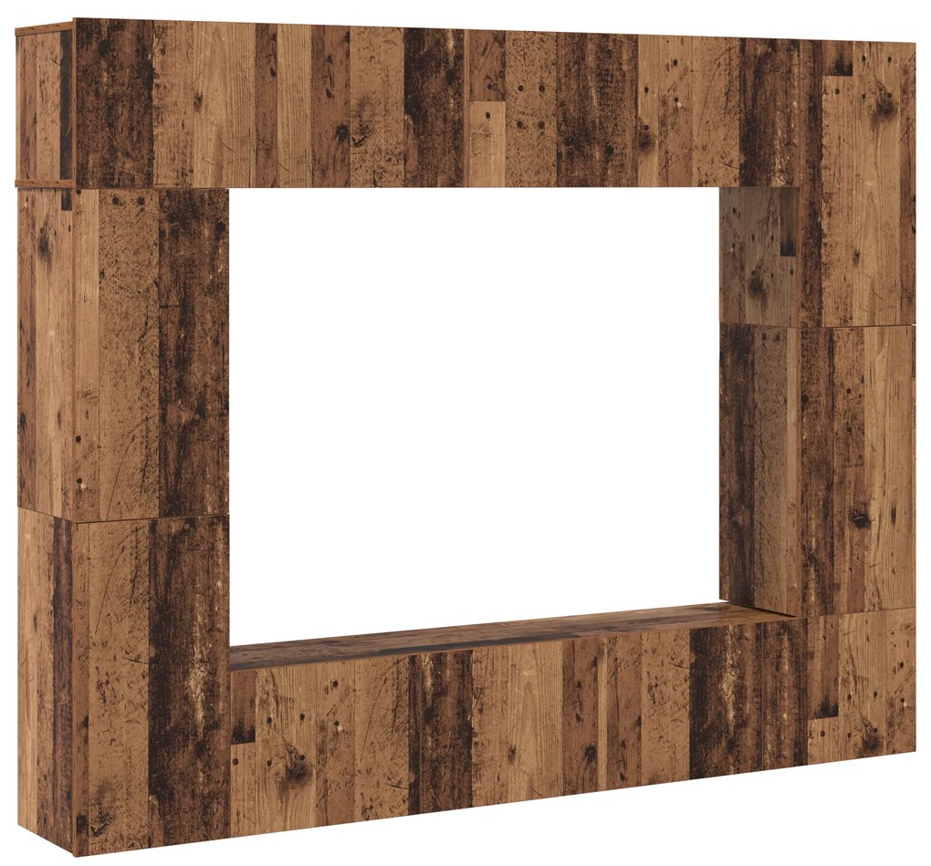 vidaXL Σετ επίπλου τηλεόρασης 8 pcs Παλαιό ξύλο 80 x 30 x 30 εκ