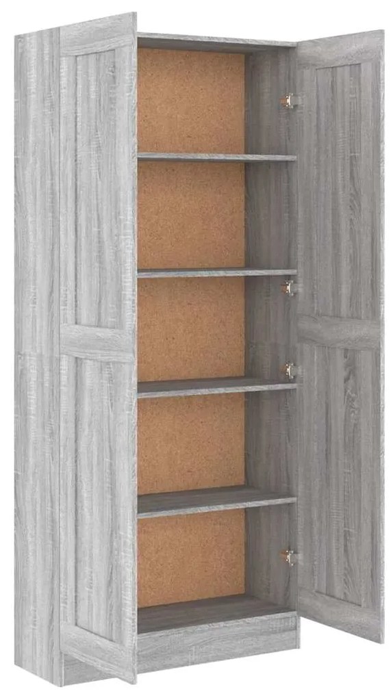 vidaXL Βιβλιοθήκη Γκρι Sonoma 82,5x30,5x185,5 εκ. Επεξεργασμένο Ξύλο