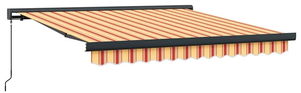 vidaXL Τέντα Πτυσσόμενη Κίτρινη/Λευκή 3,5 x 2,5 μ. Ύφασμα / Αλουμίνιο