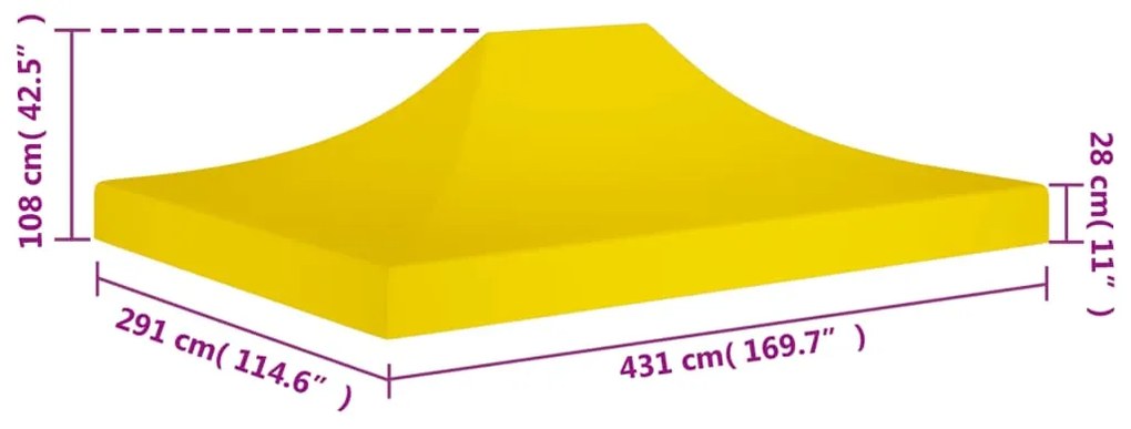 vidaXL Κάλυμμα Τέντας Εκδηλώσεων Κίτρινο 4,5 x 3 μ. 270 γρ/μ²