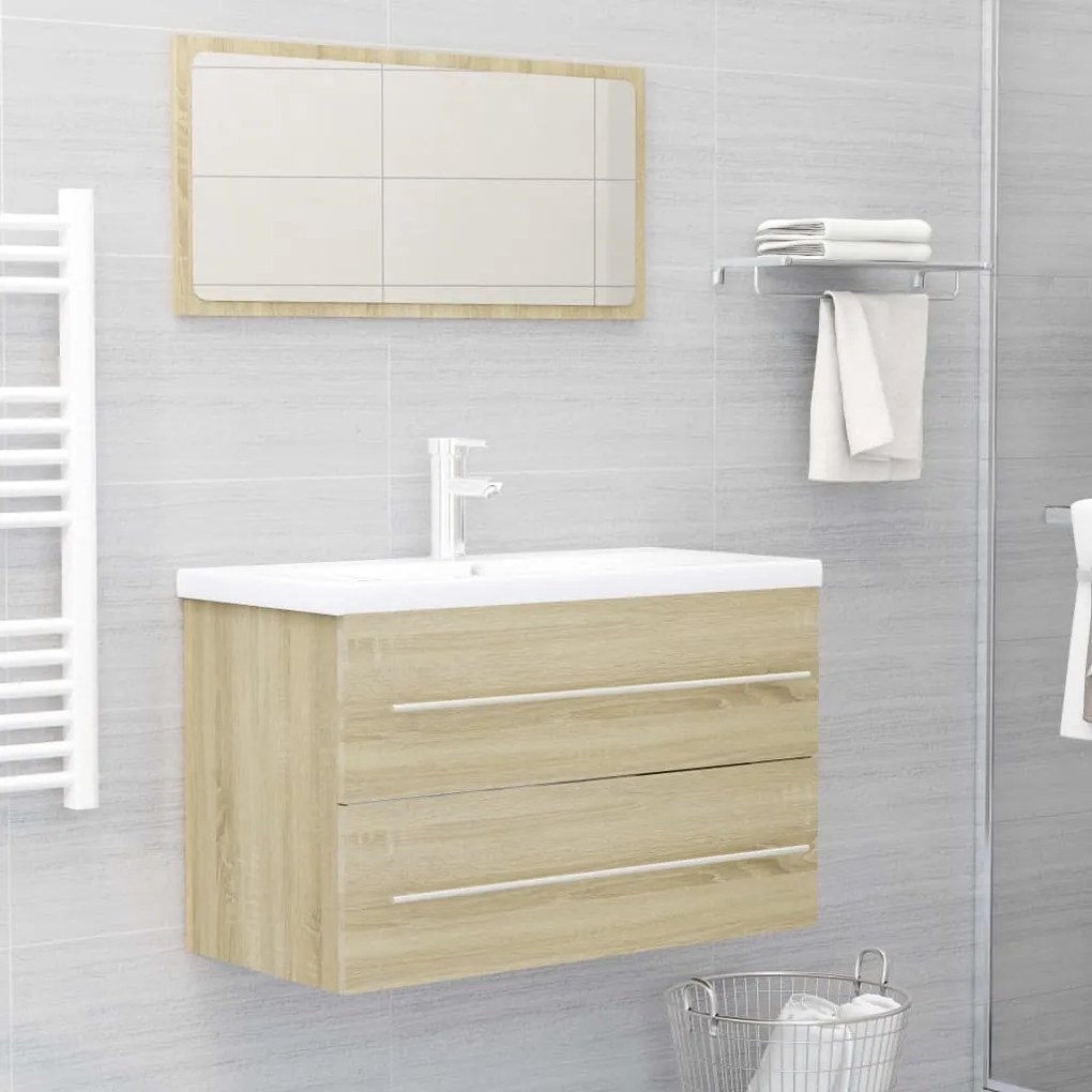 vidaXL Ντουλάπι Νιπτήρα Sonoma Δρυς 80 x 38,5 x 48 εκ. από Μοριοσανίδα