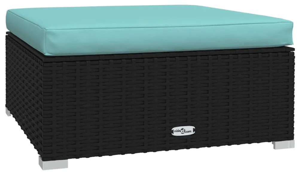 vidaXL Σαλόνι Κήπου Σετ 10 Τεμαχίων Μαύρο Συνθετικό Ρατάν με Μαξιλάρια