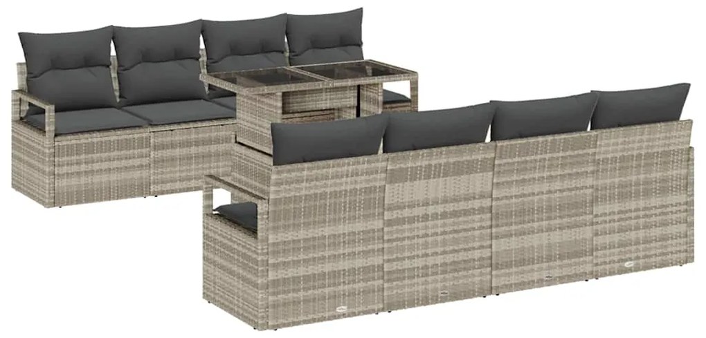 vidaXL Σετ Καναπέ Κήπου 7 pcs Ανοιχτό γκρι 100 x 55 x 73 εκ