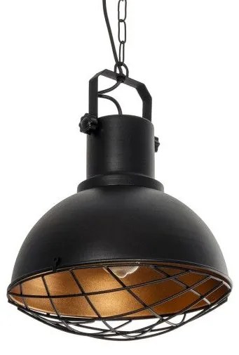 SIERRA 203-0011 Vintage Κρεμαστό Φωτιστικό Καμπάνα Μονόφωτο 1 x E27 IP20 Μαύρο &amp; Χρυσό Μέταλλο-Μ31 x Π31 x Υ40cm Globostar 203-0011 Χρυσό