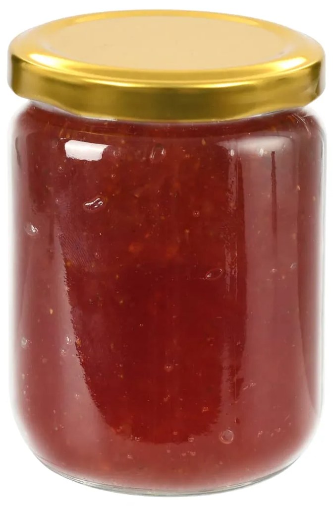 vidaXL Βάζα Μαρμελάδας 48 τεμ. 230 ml Γυάλινα με Χρυσά Καπάκια