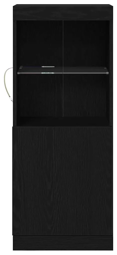 vidaXL Μπουφές με LED Φώτα Μαύρος Δρυς 41x37x100 εκ.