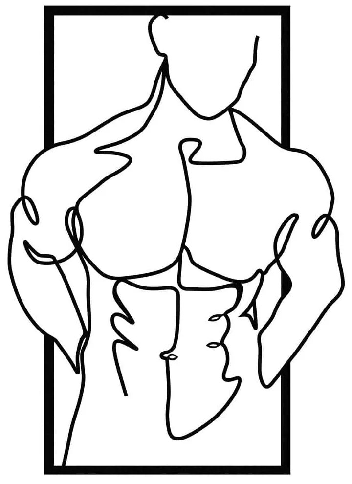 Διακοσμητικό Τοίχου Muscular Man 279ENZ1873 36x50cm Black Wallity Μέταλλο