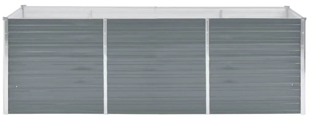 vidaXL Ζαρντινιέρα Υπερυψωμένη Γκρι 240x80x77 εκ. Γαλβανισμ. Χάλυβας