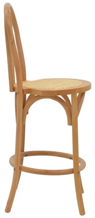 Σκαμπό μπαρ Thonet φυσικό ξύλο οξιάς-έδρα φυσικό rattan 41x50x105εκ 41x50x105 εκ.