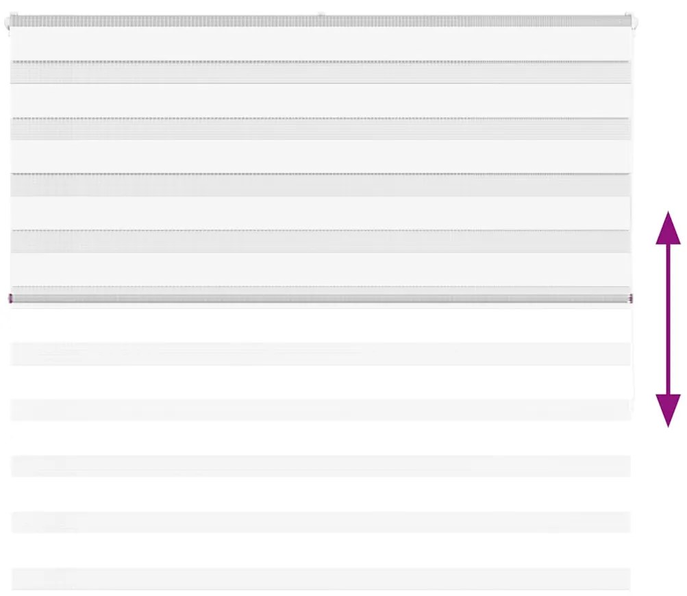 vidaXL Ζέβρα τυφλή Λευκό Πλάτος υφάσματος 160,9 εκ. Πολυεστέρας