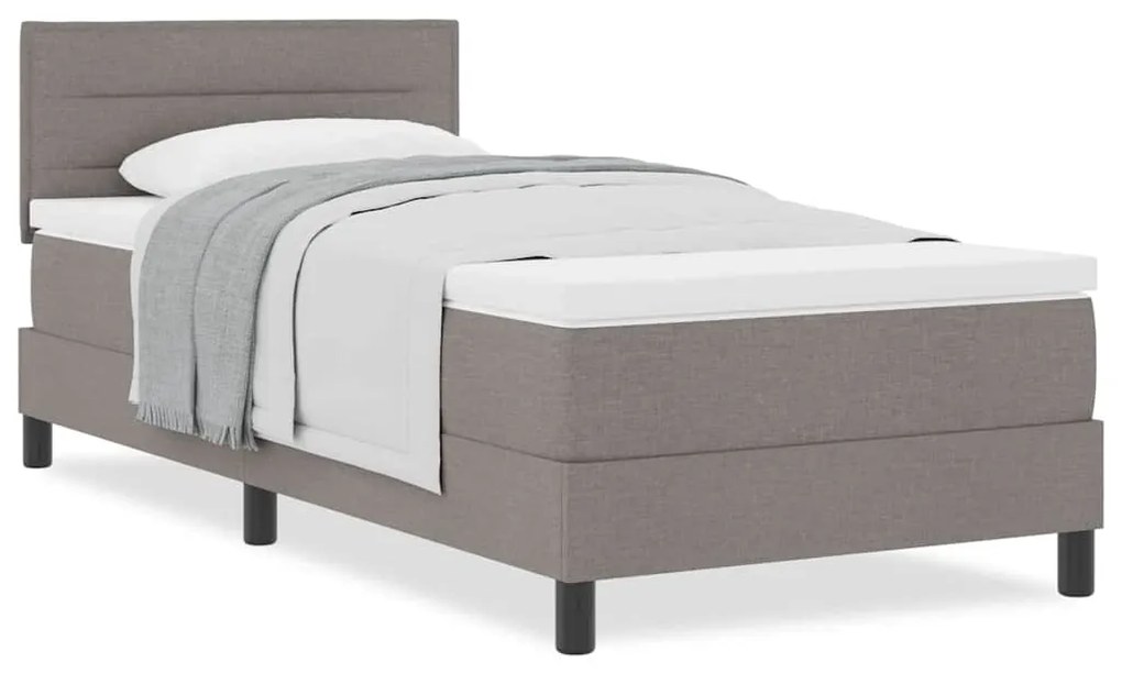 vidaXL Κρεβάτι box spring με στρώμα με στρώμα Taupe 80 x 200 cm ύφασμα