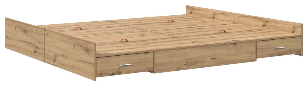 vidaXL Κρεβάτι με αποθηκευτικό χώρο artisan δρυς 200 x 200 cm