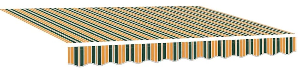 vidaXL Αντιανεμικό Αναδιπλούμενα Striped Πράσινο και κίτρινο 3 x 2,5 μ