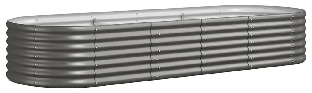 vidaXL Ζαρντινιέρα Γκρι 224x80x36 εκ Γαλβανισμένος χάλυβας