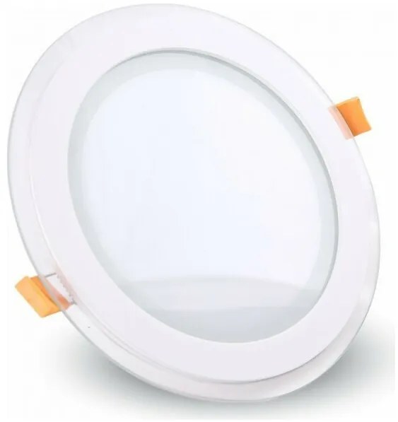 LED Πάνελ mini V-TAC 18W στρογγυλό Γυαλί Φώς Ημέρας