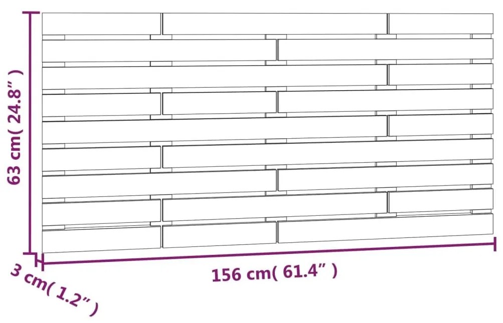 Κεφαλάρι Τοίχου Γκρι 156x3x63 εκ. από Μασίφ Ξύλο Πεύκου - Γκρι