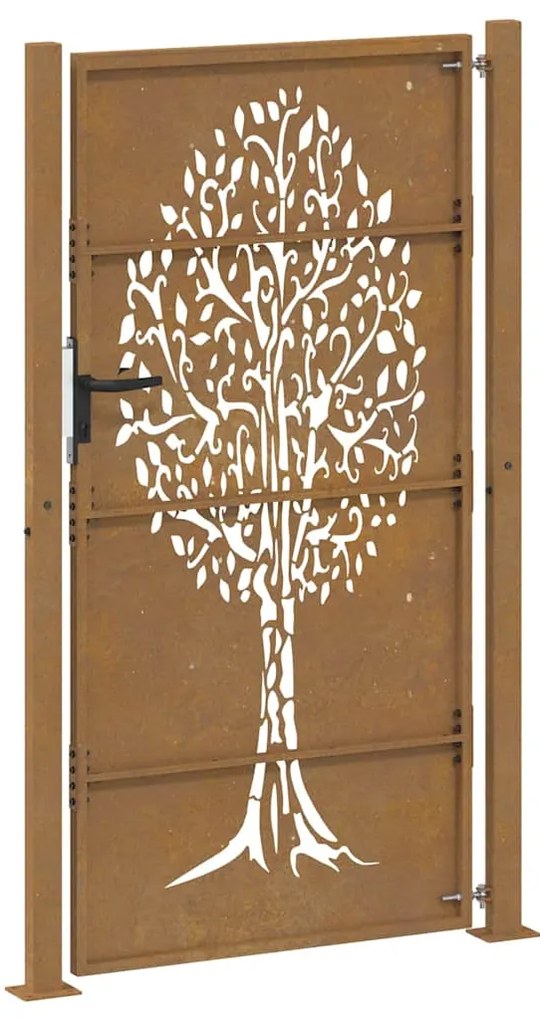 vidaXL Πόρτα Κήπου με Σχέδιο Δέντρου από Ατσάλι Corten 100 x 200 εκ.