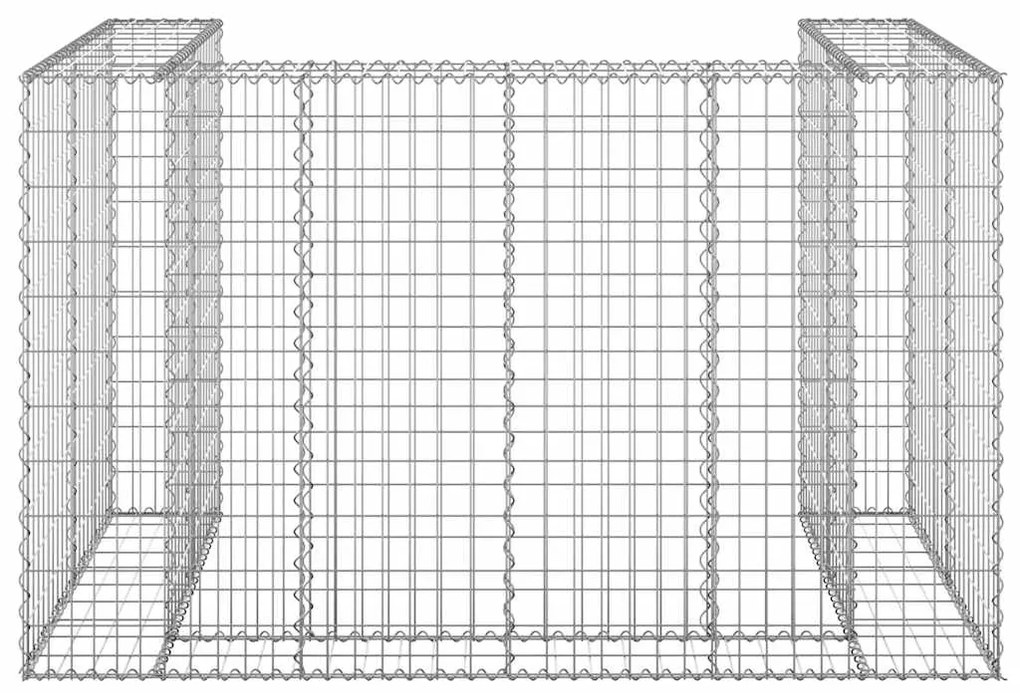 vidaXL Συρματοκιβώτιο Τοίχος για Κάδους 180x100x110 εκ Γαλβαν. Χάλυβας