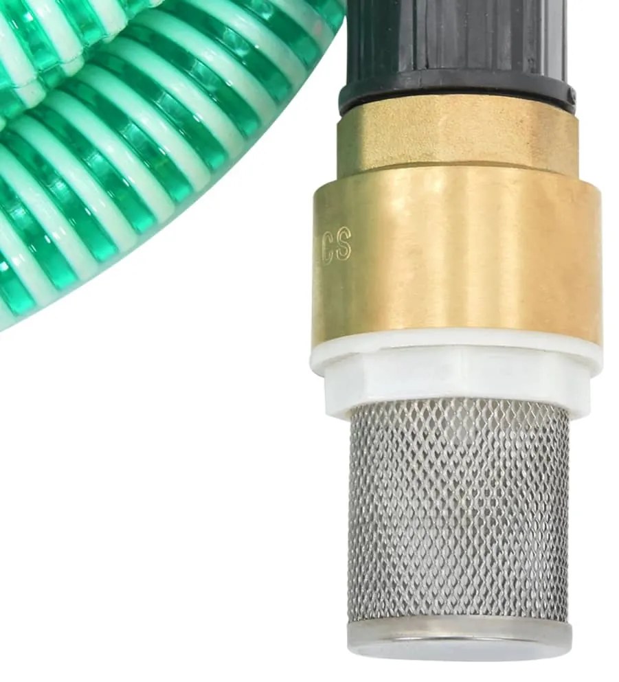 vidaXL Σωλήνας Αναρρόφησης Ορειχ. Συνδέσεις Πράσινος 25 μ/1,1" PVC