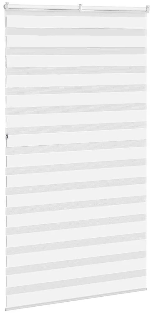 vidaXL Ζέβρα τυφλή Λευκό Πλάτος υφάσματος 125,9 εκ. Πολυεστέρας