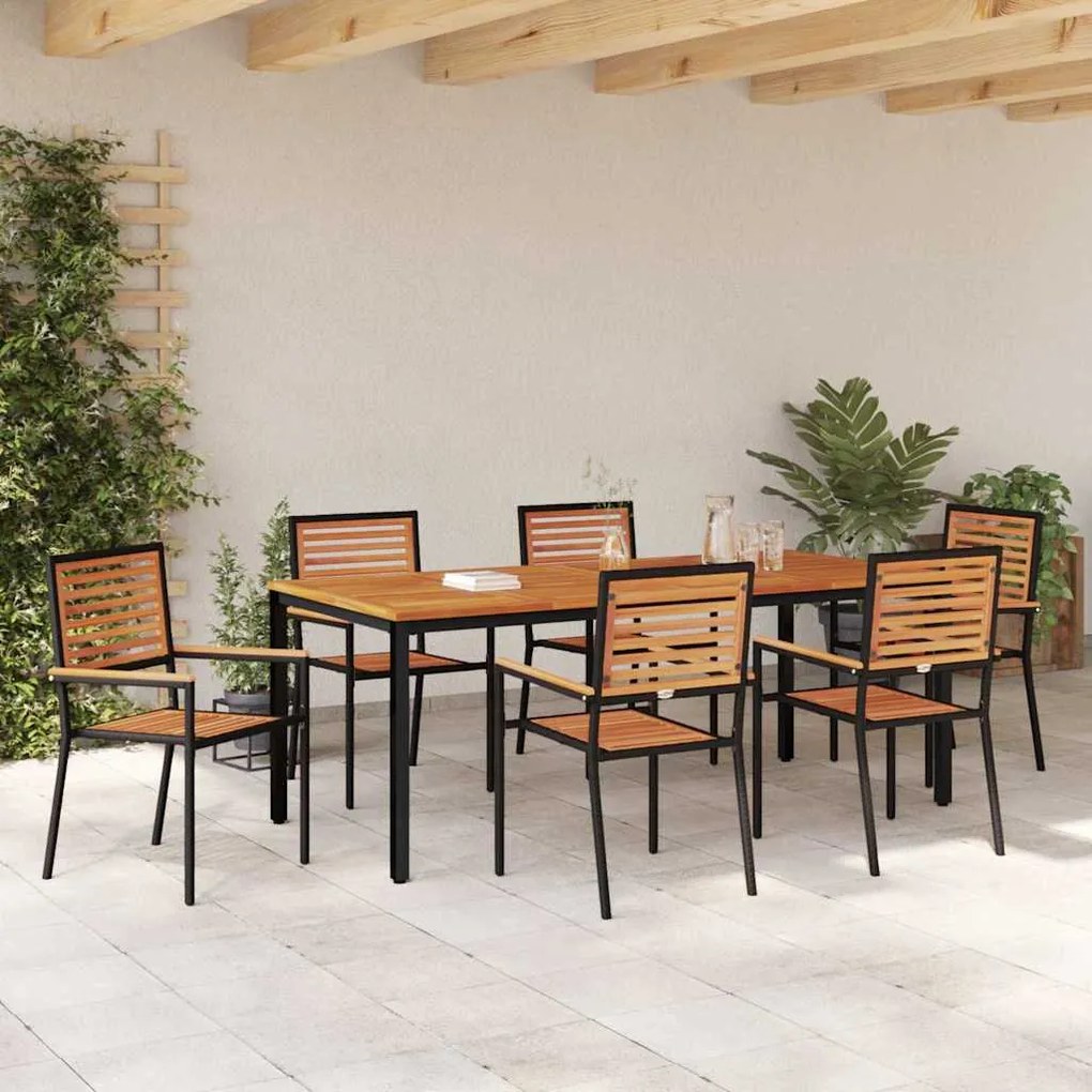vidaXL 7 pcs Μαύρο 200 x 100 x 75 cm