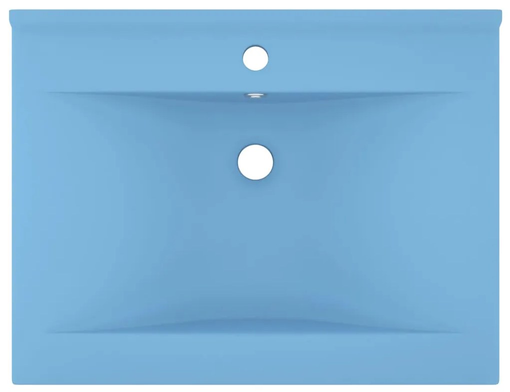 vidaXL Νιπτήρας με Οπή Βρύσης Γαλάζιο Ματ 60 x 46 εκ. Κεραμικός