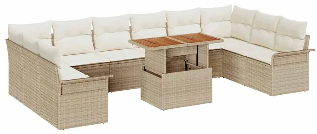 vidaXL Σετ Καναπέ Κήπου 11 pcs μπεζ και κρεμ 100 x 55 x 73 εκ