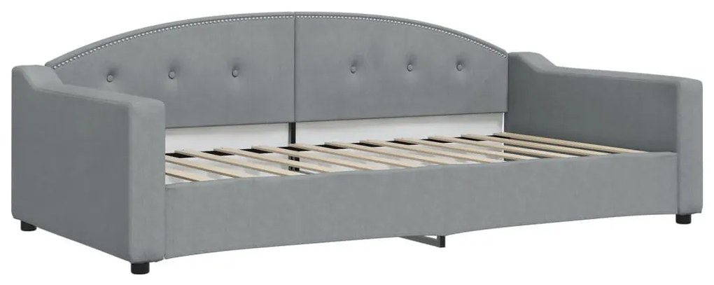 vidaXL Καναπές Κρεβάτι Συρόμενος Αν. Γκρι 100x200εκ Ύφασμα Στρώματα