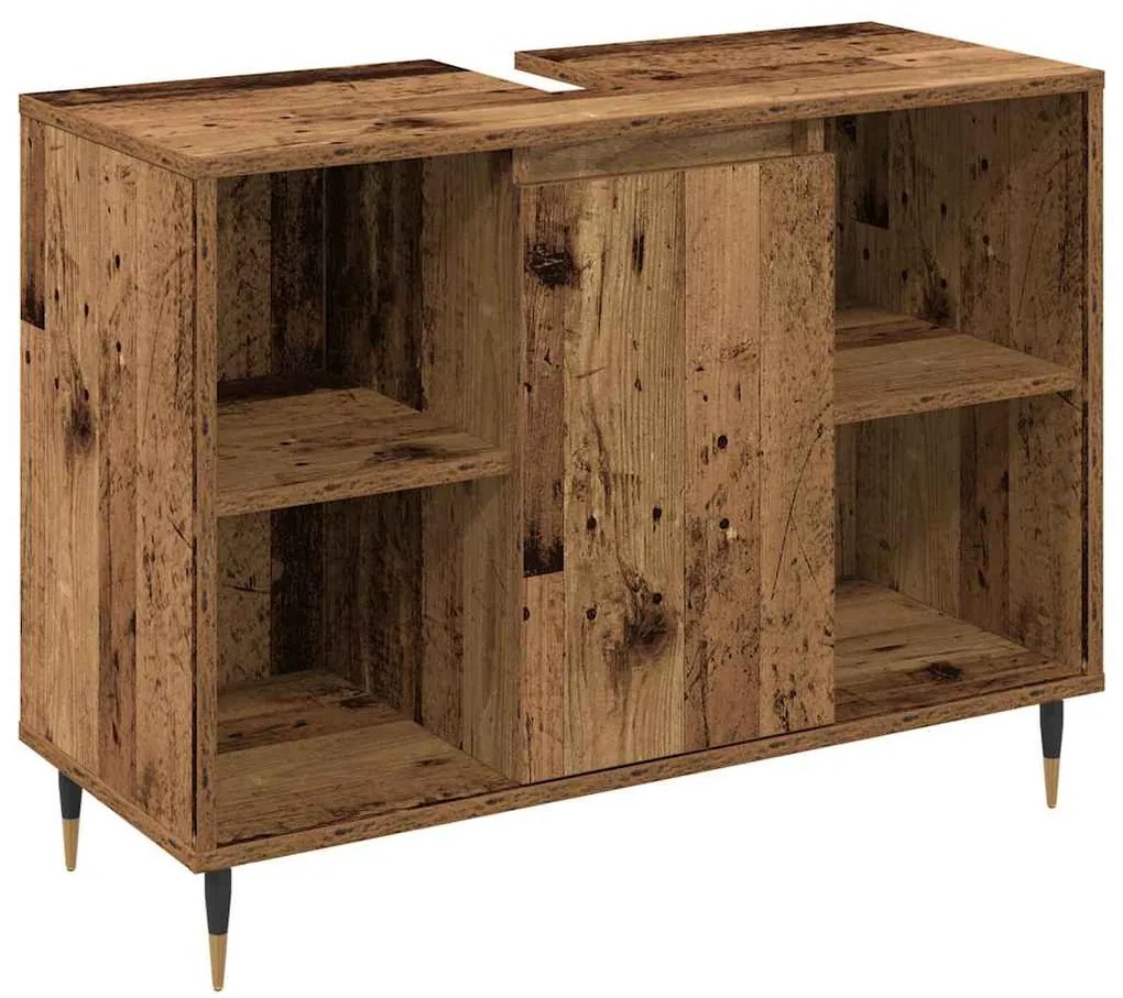 vidaXL Σετ Επίπλων Μπάνιου με πόρτα 3 pcs Παλιό Ξύλο 30 x 30 x 180 cm