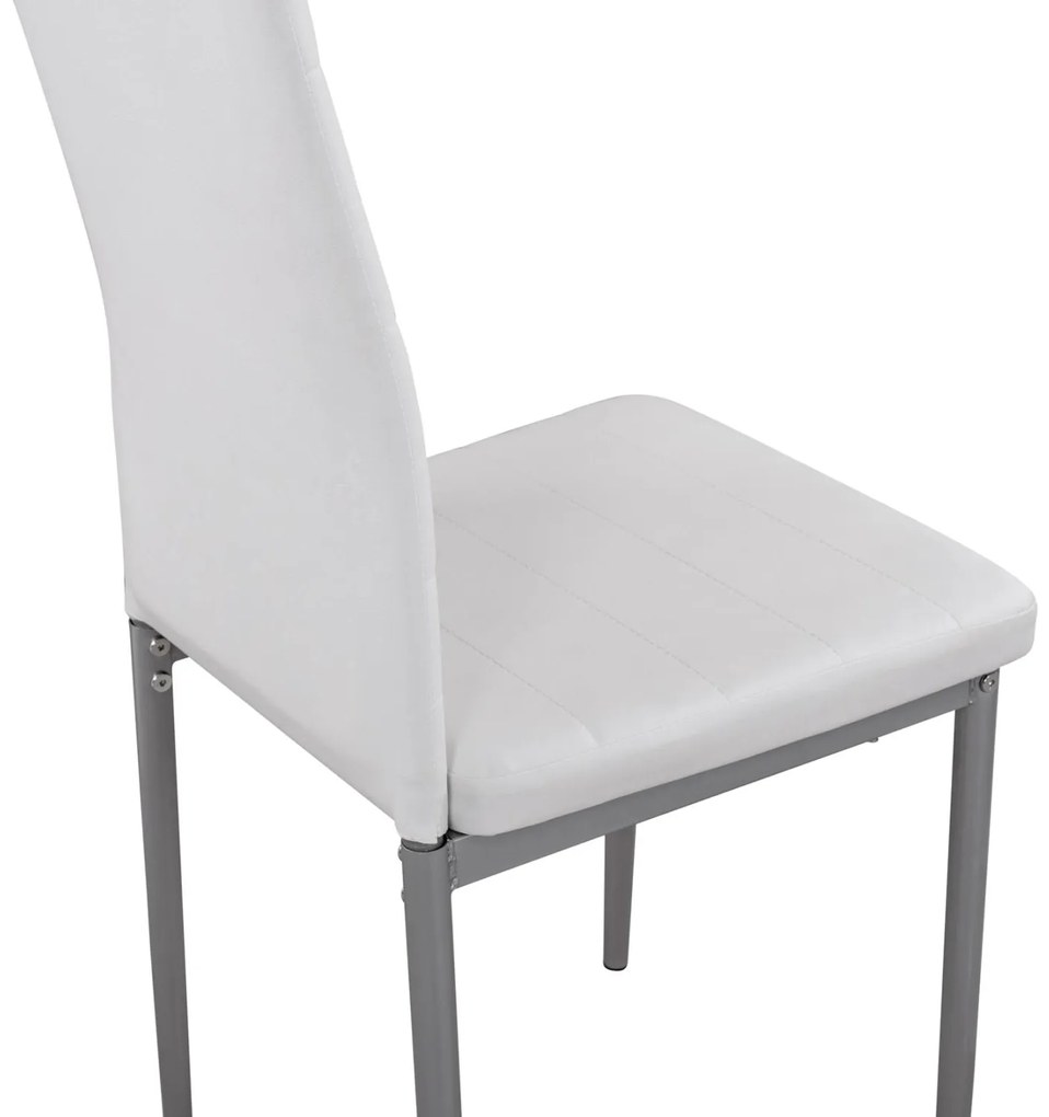 Καρέκλα LADY Μεταλλική με Κάθισμα PU Λευκό 40x48x95εκ. 4αδα 40x48x95 εκ.