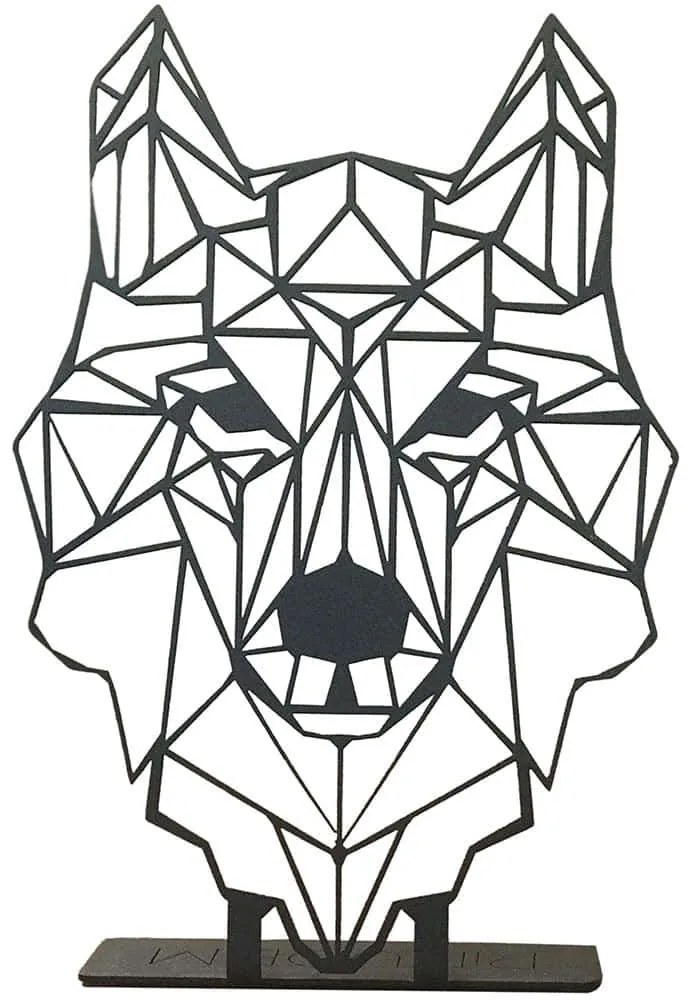 Διακοσμητικό Επιτραπέζιο Wolf 522PIR1104 20x30cm Black Aberto Design Μέταλλο