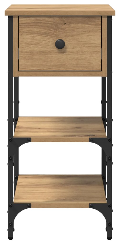 vidaXL Κομοδίνο με συρτάρι artisan δρυς 34 x 36 x 70 εκ